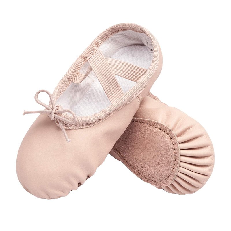 Stelle Ballet Shoes for Girls Toddler Ballet Slippers Soft Leather Boys Dance Shoes for Toddler/Little Kid/Big Kid(Ballet Pink (with Lace), 7MT)
