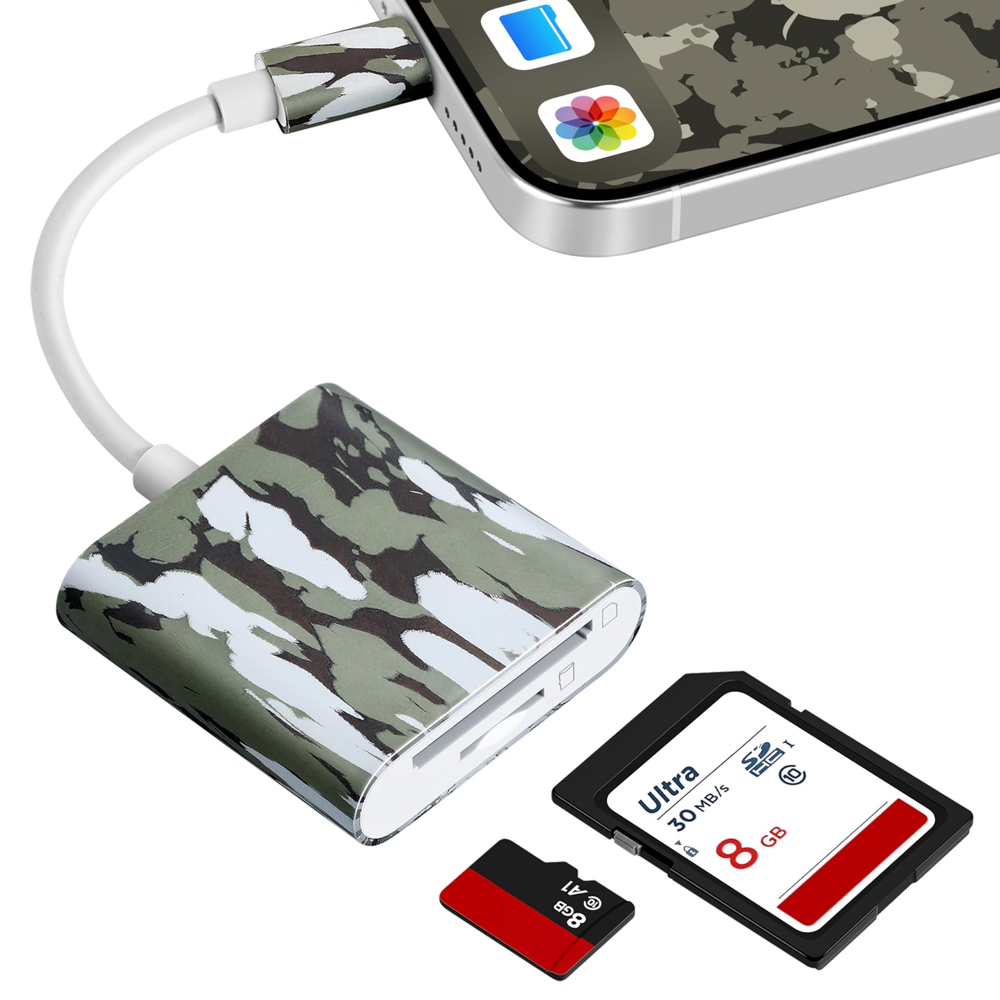 Trail Camera Viewer, Game Camera SD Card Reader for Hunters to View Images and Videos for iPhone 6S, SE, 7, 8, X, 11, 12, 13, 14 Series