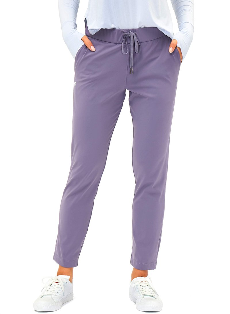 G Gradual Women's Pants with Deep Pockets 7/8 Stretch Sweatpants for Women Athletic, Golf, Lounge, Work (Purple, 3X-Large)