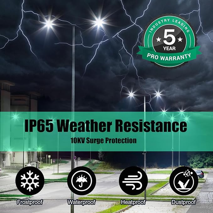 BBESTLED 2 Pack 320W LED Pole Light Outdoor Parking Lot Lights Dusk to Dawn 44800LM IP65 5000K Shoebox LED Light with Slip Fit Mount Area Street Stadium Roadway Lighting 100-277VAC Input