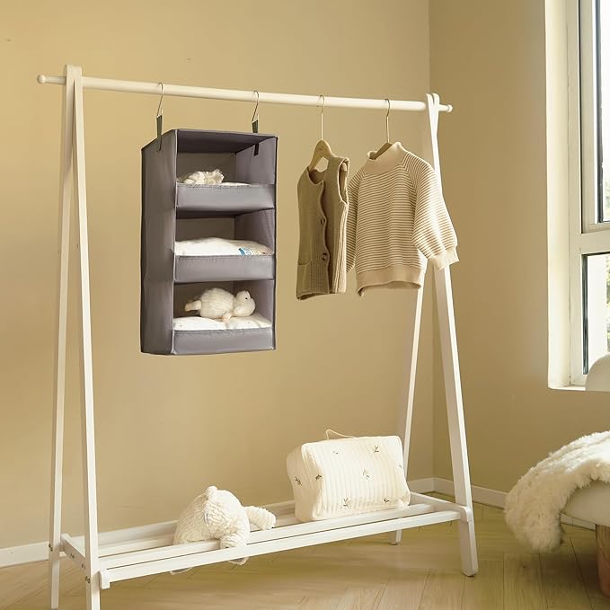 GRANNY SAYS 3-Shelf Hanging Closet Organizer and Storage, Collapsible Hanging
