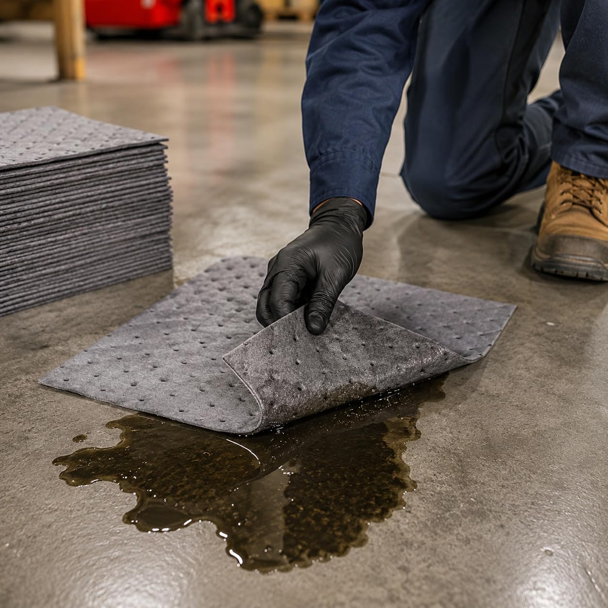 ATERET Oil Mat I Medium Weight Universal Absorbent Pad I 15" x 18" I 100 Universal Absorbing Pads I Grey