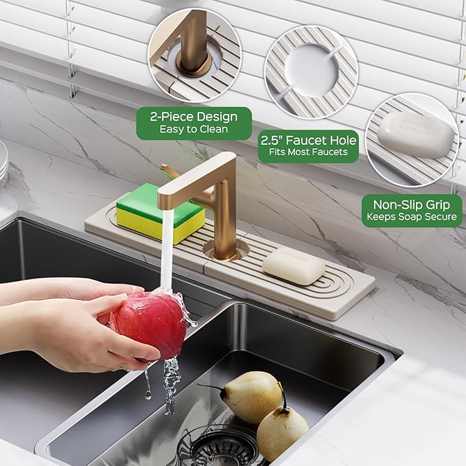 16 Inch Stone Faucet Mat for Kitchen Sink Splash Guard