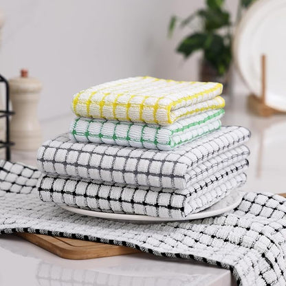 Homaxy Kitchen Towels and Dishcloths Set, 16 x 25 and 12 x 12 Inches, Super