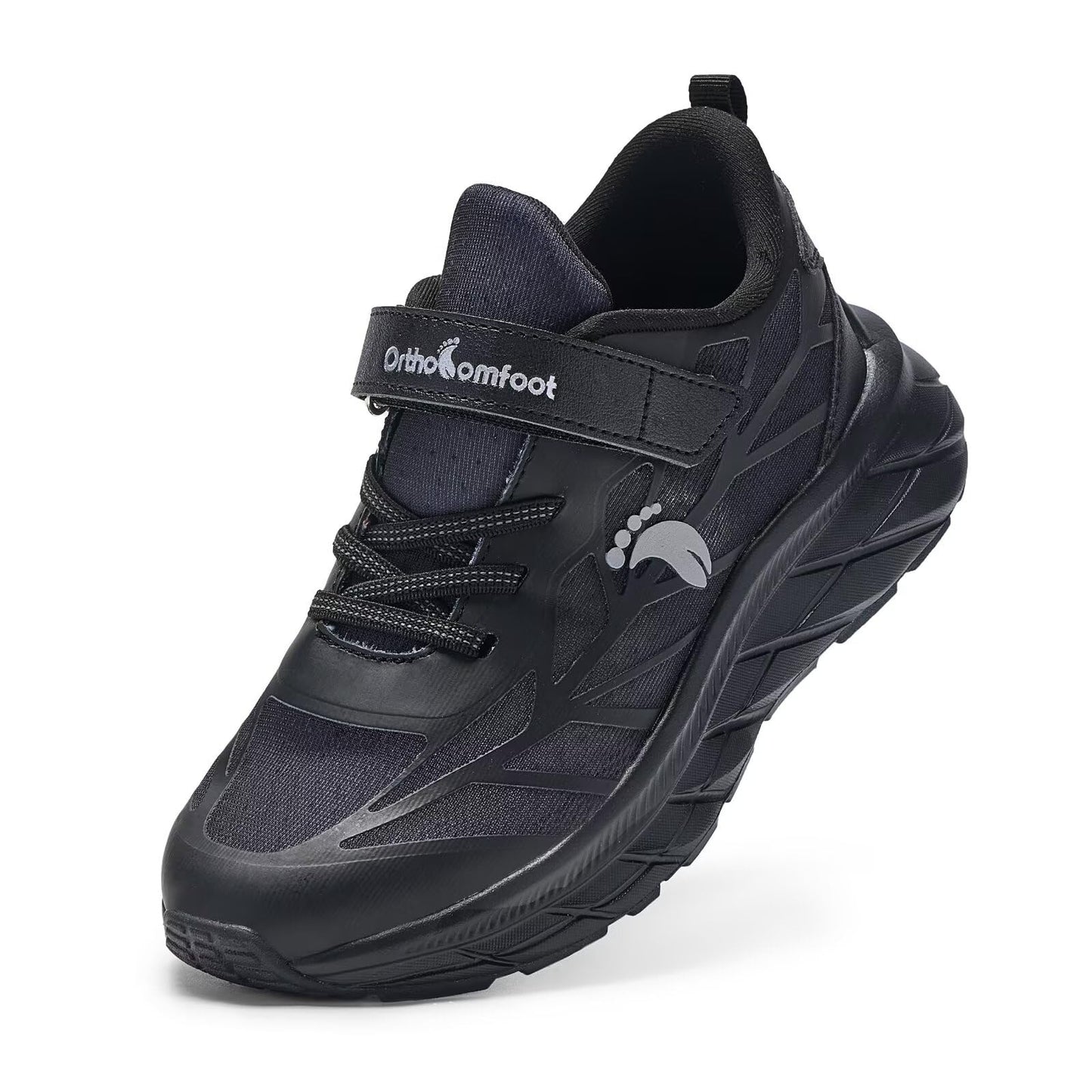 Boys Girls Kids Walking Shoes Arch Support: Orthopedic High Arch Orthotic Plantar Fasciitis Running Gym Sneakers, Supportive Athletic Lightweight Neuropathy Pain Relief Walking Shoes Black Big Kid 5