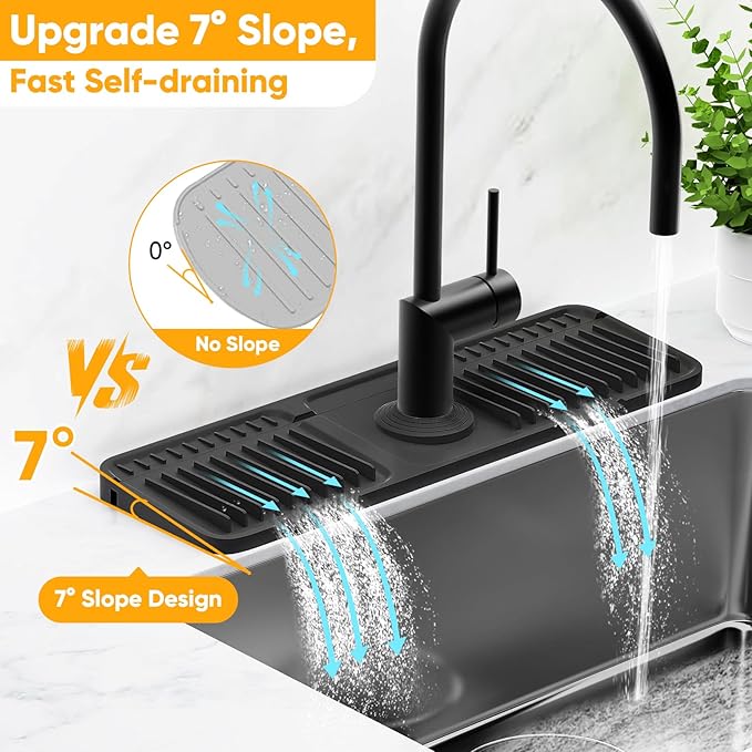 17.7'' Folding Faucet Mat for Kitchen Sink Splash Guard Kitchen Sink Faucet Mat