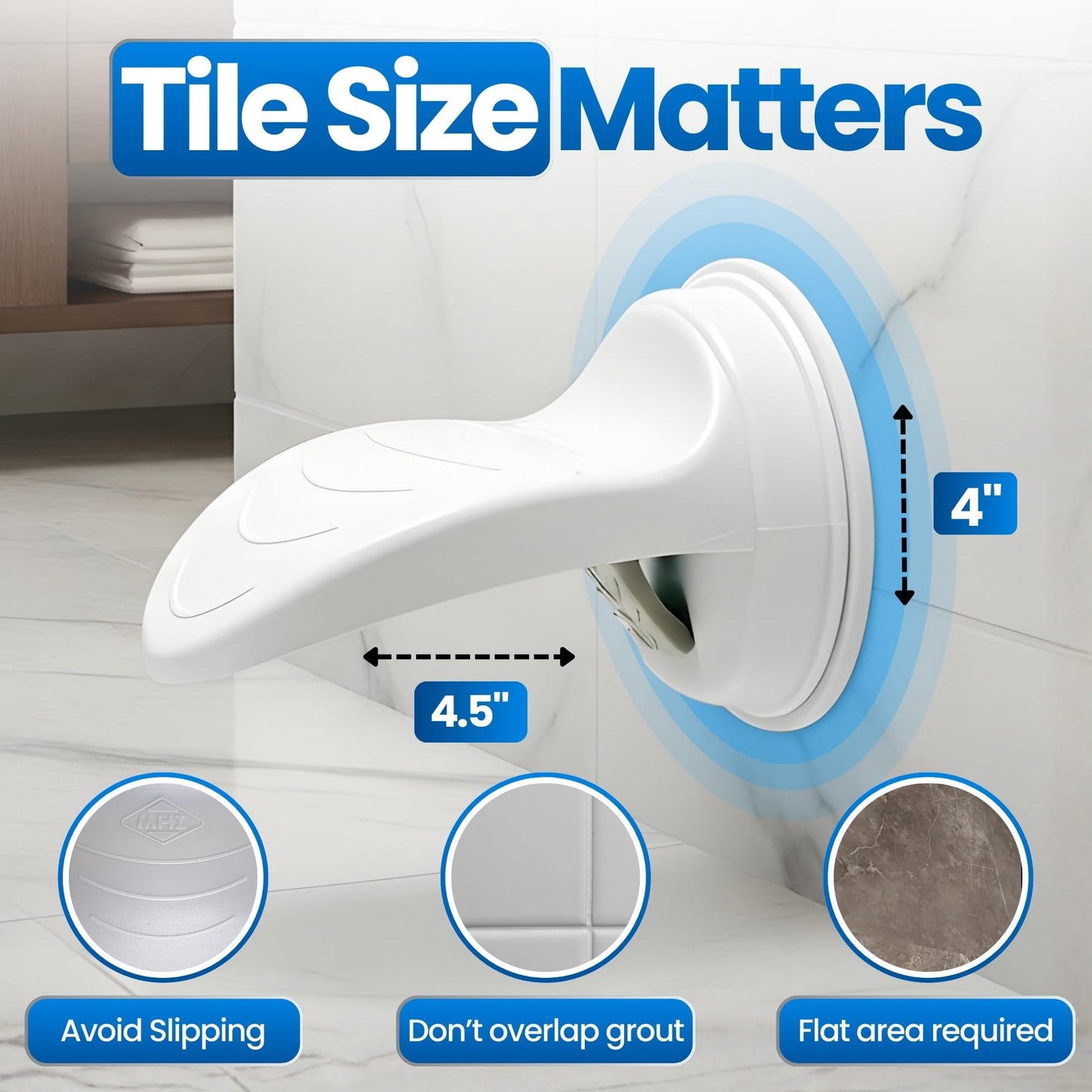 Safe-er-Grip Changing Lifestyles Shower Foot Rest, Non Slip Suction Cup Foot Rest Shower Shaving Leg Assist, Foot Stand for Shower, White, 1 Count (Pack of 1)