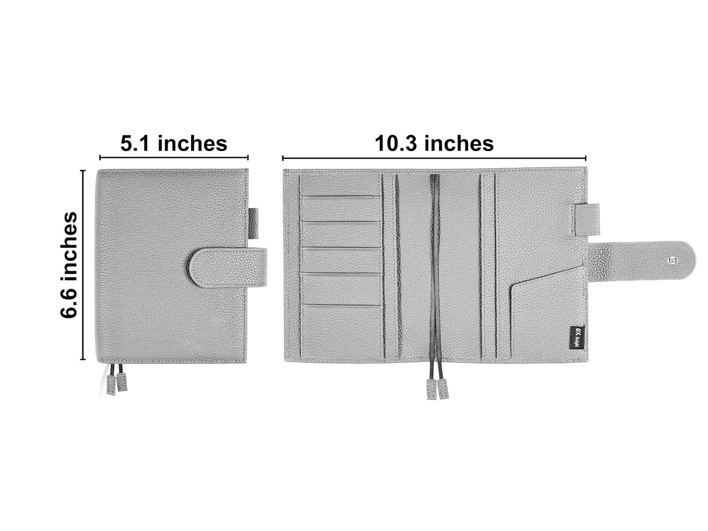 2026 New Genuine Leather A6 Notebook Cover Fits Hobonichi Cousin, Stalogy, LEUCHTTURM1917 and Midori MD Planners, with Pen Loop, Card Slots, Bookmarks and Back Pocket