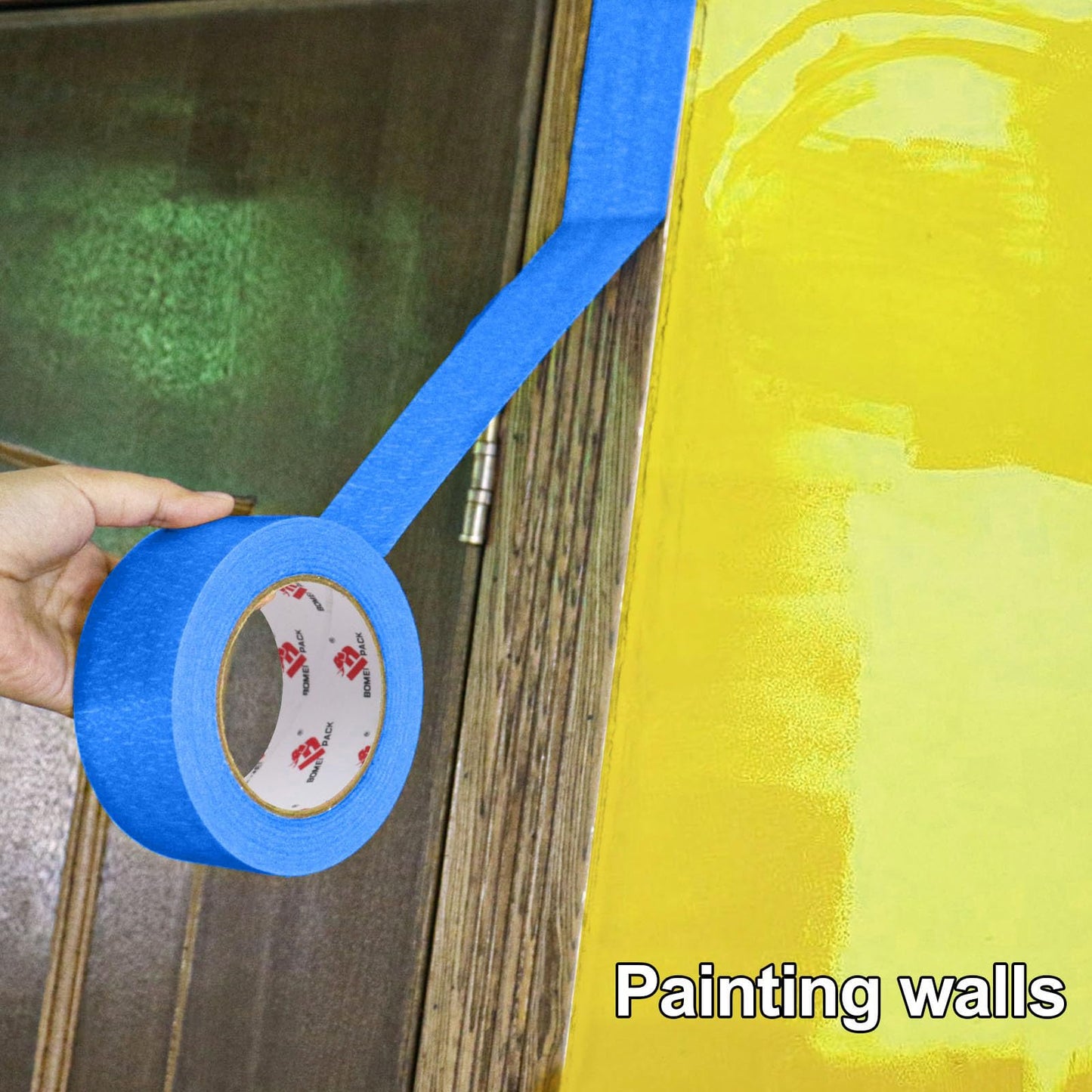BOMEI PACK 10 Rolls Painters Tape 2 inch Wide, Painter's Tape Blue Masking Tape 2 inch x 55 Yards for Walls Painting, Home Improvement and School Projects, Total 550 Yards