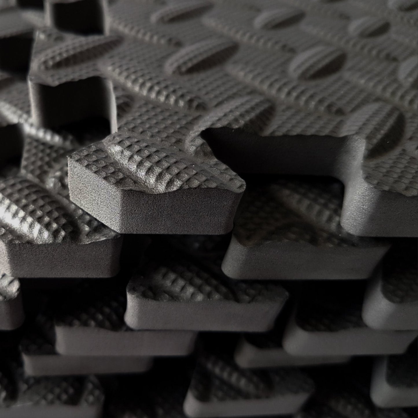 A2ZCARE Puzzle Exercise Mat with EVA Foam Interlocking Tiles - Interlocking Floor Mats for Gym Equipment - Ideal for Home Gym, Aerobic, Yoga and Pilates (Black and Grey (12pcs with Border Tiles))