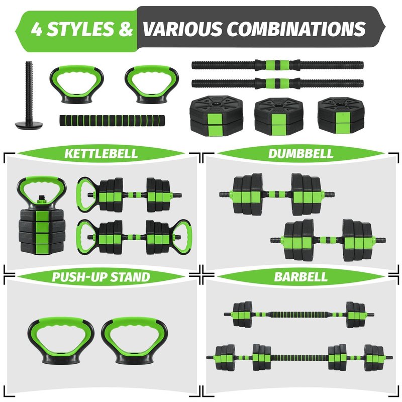 Adjustable Dumbbells, 44/66/88Lbs Free Weight Set with Connector, 4 In1 Weight Dumbbell Set Used As Kettlebells, Barbell, Push Up Stand, Fitness Exercise for Home Gym Suitable Men/Women