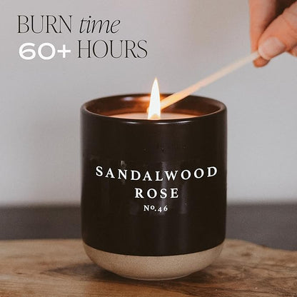 Sweet Water Decor Christmas Tree Soy Candle | Spruce, Pine Needles, Evergreen, Spearmint, Cinnamon and Cypress Scented Candles for Home | 12oz Black Stoneware Jar, 60+ Hour Burn Time, Made in The USA