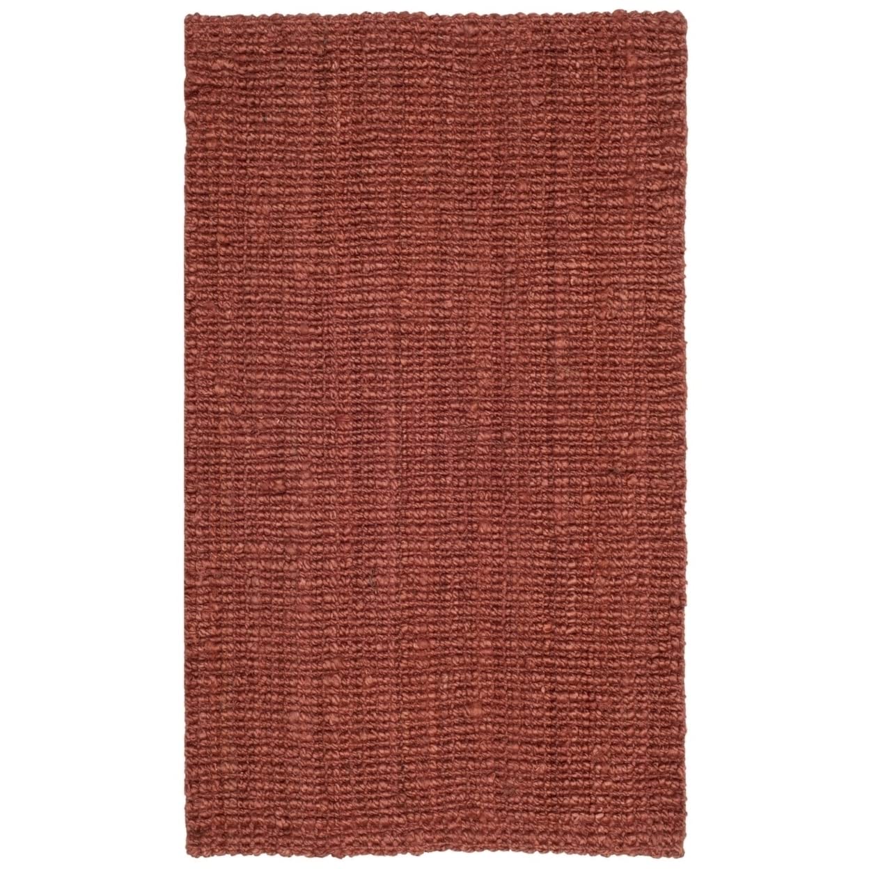 SAFAVIEH Area Rug 2x3 - Natural Fiber Collection - Rust, Handmade Jute, Farmhouse Style, Chunky Textured Thick Pile (NF447C)