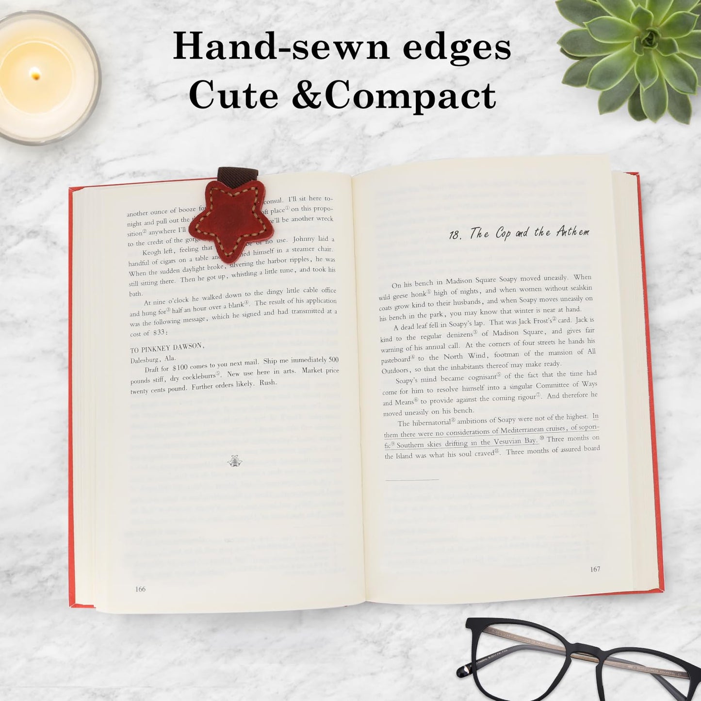 QUYANGCHIFENG 2pcs Magnetic Leather Bookmarks, Handmade Magnet Bookmark, Suitable for Women, Men, Students,Teachers and Other Reading Enthusiasts, Gifts Set for Book Lovers