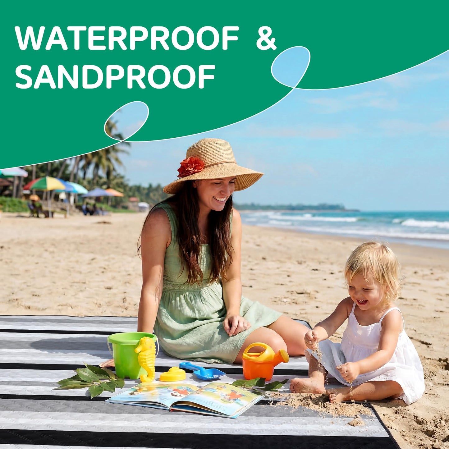 RYCHIC Waterproof Picnic Blanket Beach Mat Outdoor Rug Towel for Dad Papa Stepdad Grandpa Grandfather Husband Son Daughter Law Happy Birthday Cool Unique Hombre Regalos para el día Las Padre
