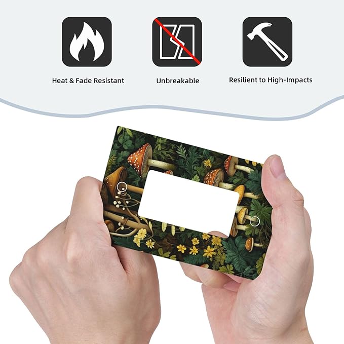 Mushrooms Forest Nature Botanical Art Single Decora Outlet Wall Plate 1 Gang Rocker Decorative Switchplate Faceplate GFCI Light Switch Covers for Farmhouse Living Decor