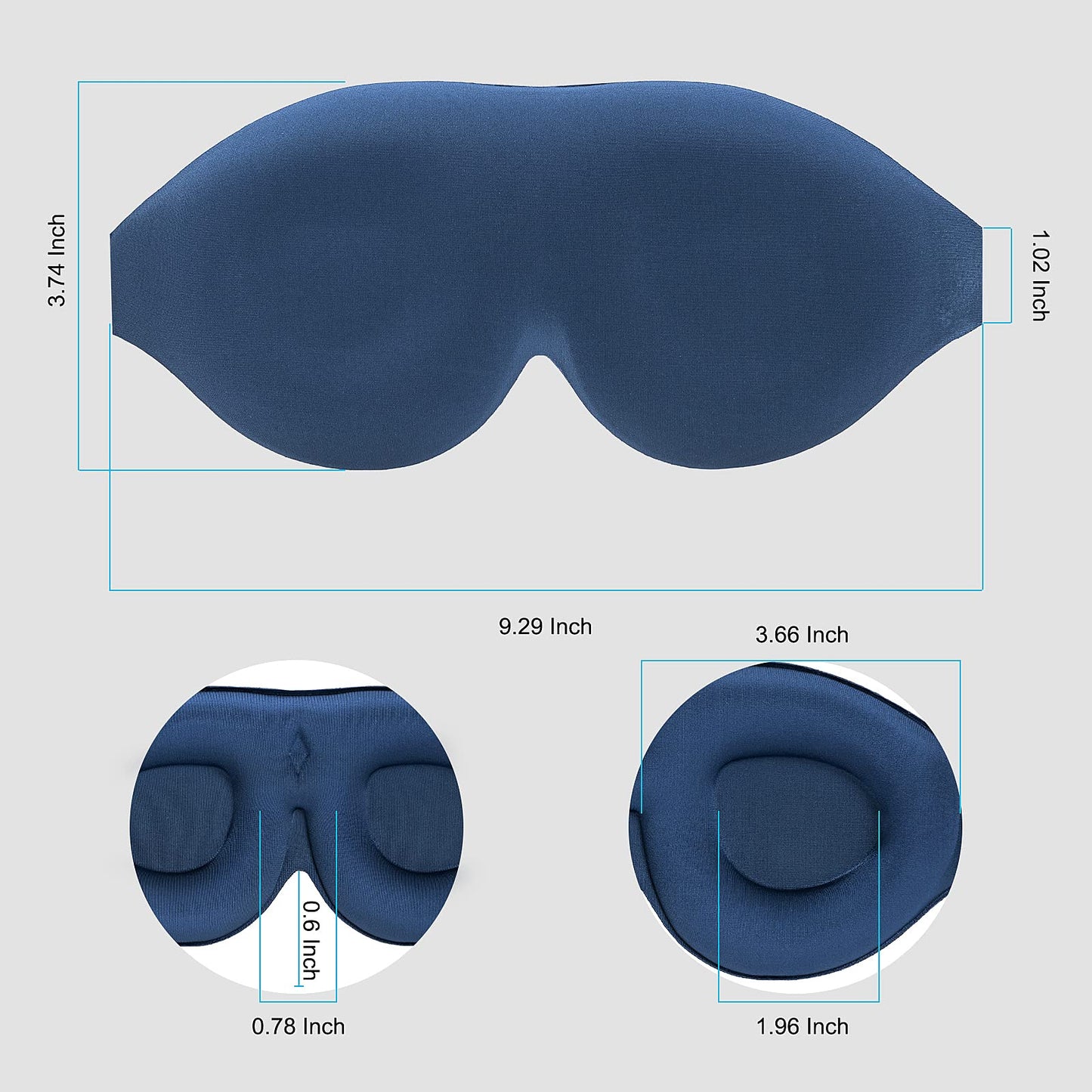 Alaska Bear Sleep Mask for Side Sleepers 2022 Headband Design, Cup-Shaped and Extra-Soft, 100 Blackout Eye Mask Shades Cover for Men and Women Home or Travel, Machine Washable, Black