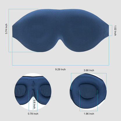 Alaska Bear Sleep Mask for Side Sleepers 2022 Headband Design, Cup-Shaped and Extra-Soft, 100 Blackout Eye Mask Shades Cover for Men and Women Home or Travel, Machine Washable, Black