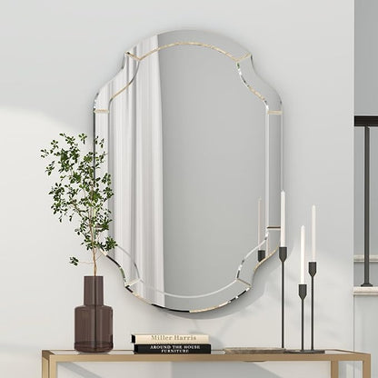 Decorative Mirrors for Wall Decor, 24" x 36" Large Beveled Wall Mirror for Living Rroom Dining Room Bathroom Bedroom Entryway, Vanity Mirror Hang Horizontally or Vertically