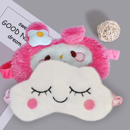 Cute Animal Sleeping Mask Soft Plush Blindfold Cute Rabbit Panda Koala Eye Cover Eyeshade for Kids Teens Girls Women (Flamingo)