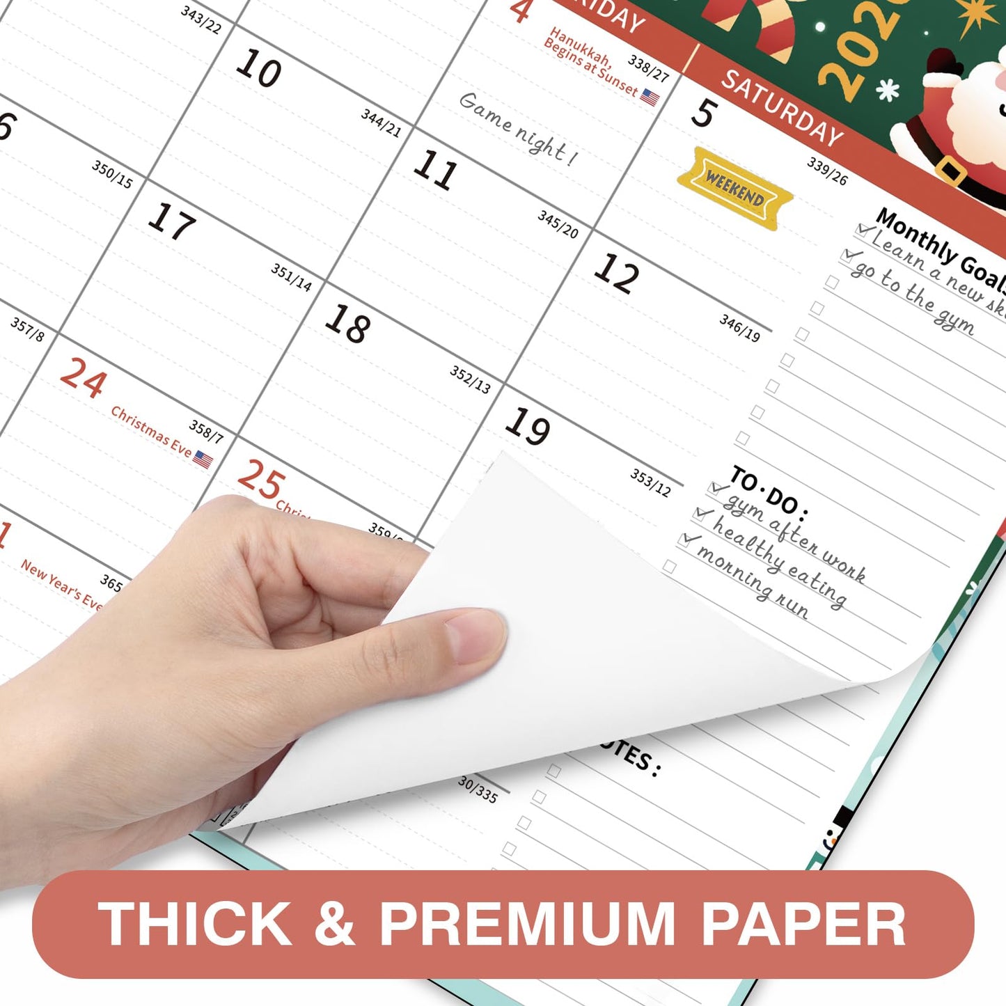 Ospelelf 2026-2027 Calendar Magnetic Desk Wall Desktop Monthly Planner from January 2026 - June 2027 Large To Do Pad with Plastic Cover for Office 17" X 12" Season