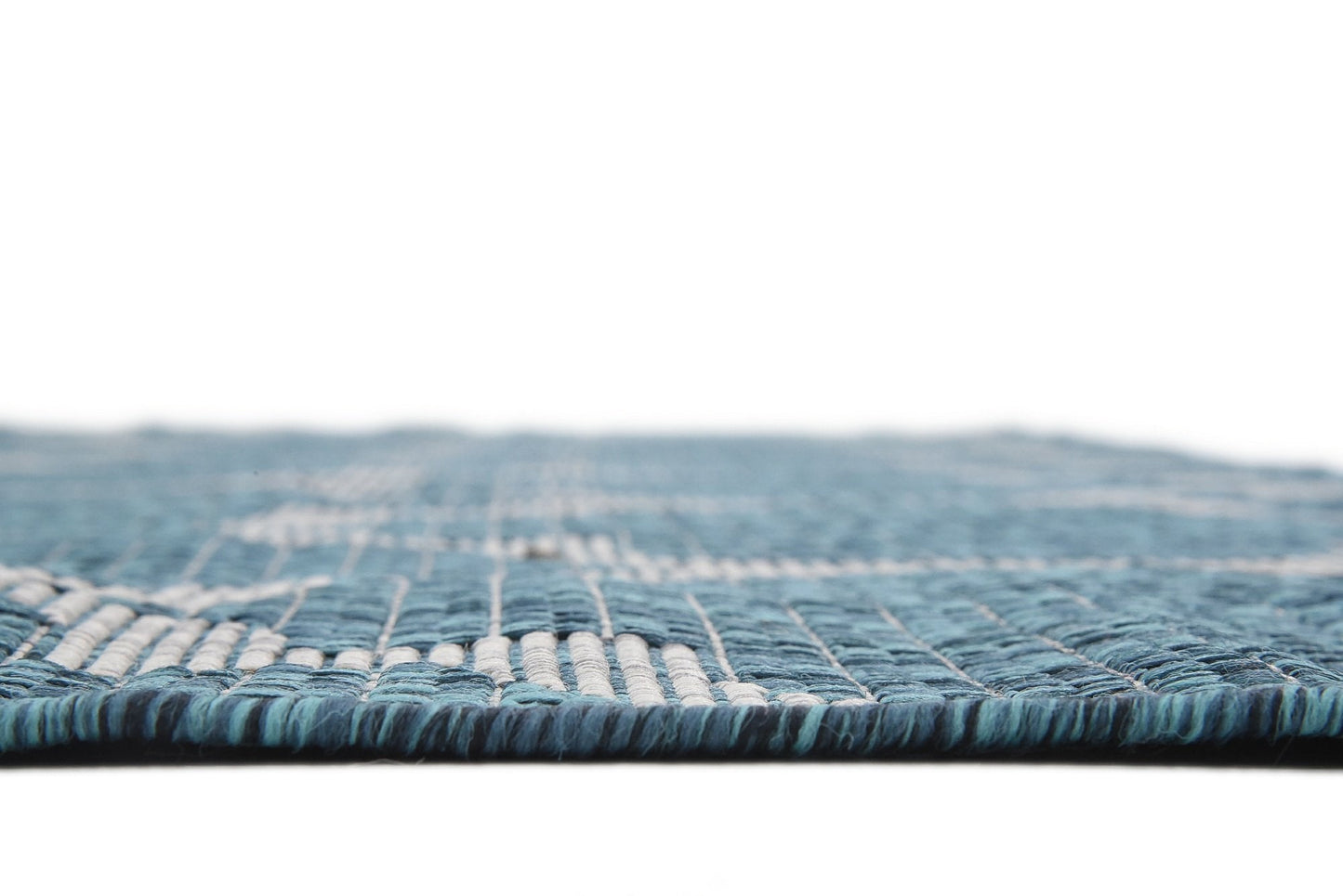Unique Loom Outdoor Trellis Collection Area Rug (9' x 12' Rectangle, Teal/ Gray)