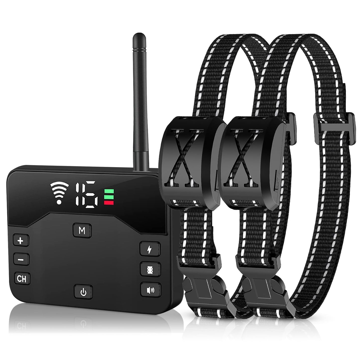 Wireless Dog Fence, 2-in-1 Electric Pet Containment System & Remote Training Collar, Rechargeable & Waterproof Shock Collar for Small Medium Large Dogs, Adjustable Range Up to 800ft