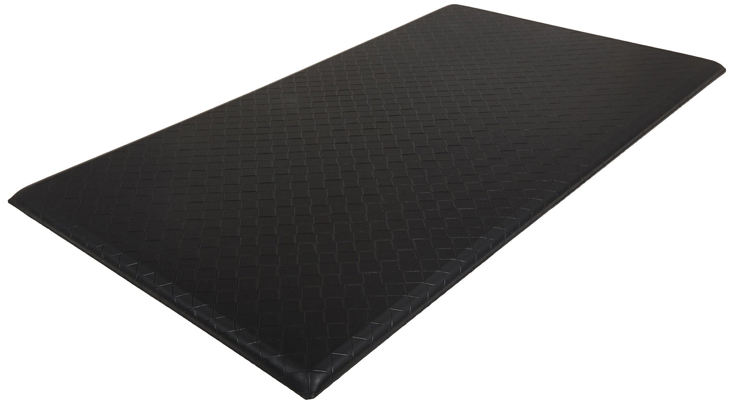 Amazon Basics Anti-Fatigue Standing Mat, Non-Slip, Cushioned, Stain Resistant Comfort Mat for Home, Office and Standing Desk, 20" x 36" x 0.6", Geometric, Black, 5-Pack