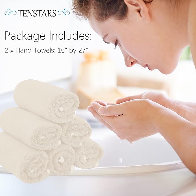 TENSTARS Silk Hemming Hand Towels