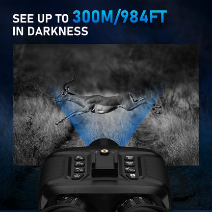 GOYOJO 4K Head-Mounted Night Vision Goggles, Night Vision Binoculars with 4500mAh Rechargeable Battery, 32GB Card Recording Photo & Video for Hunting & Camping