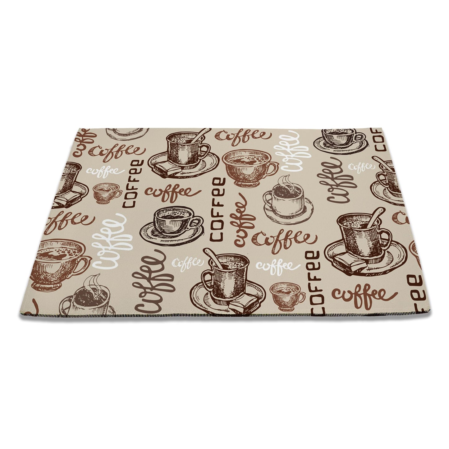 Coffee Cups Doormats, Cafe Theme Indoor Mats for Home Entrance, Super Non-Slip Floor Mats for Home Entryway, Back Outdoor Welcome Mat,Easy Clean,17x 30 inch