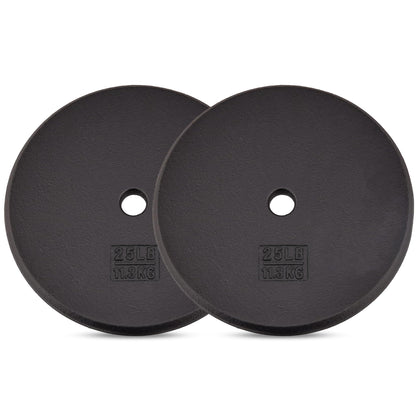 Yes4All Standard 1" Cast Iron Weight Plate - Ideal for Strength Training - Multiple Weight: 5LB to 25LB (Single & Set of 4)