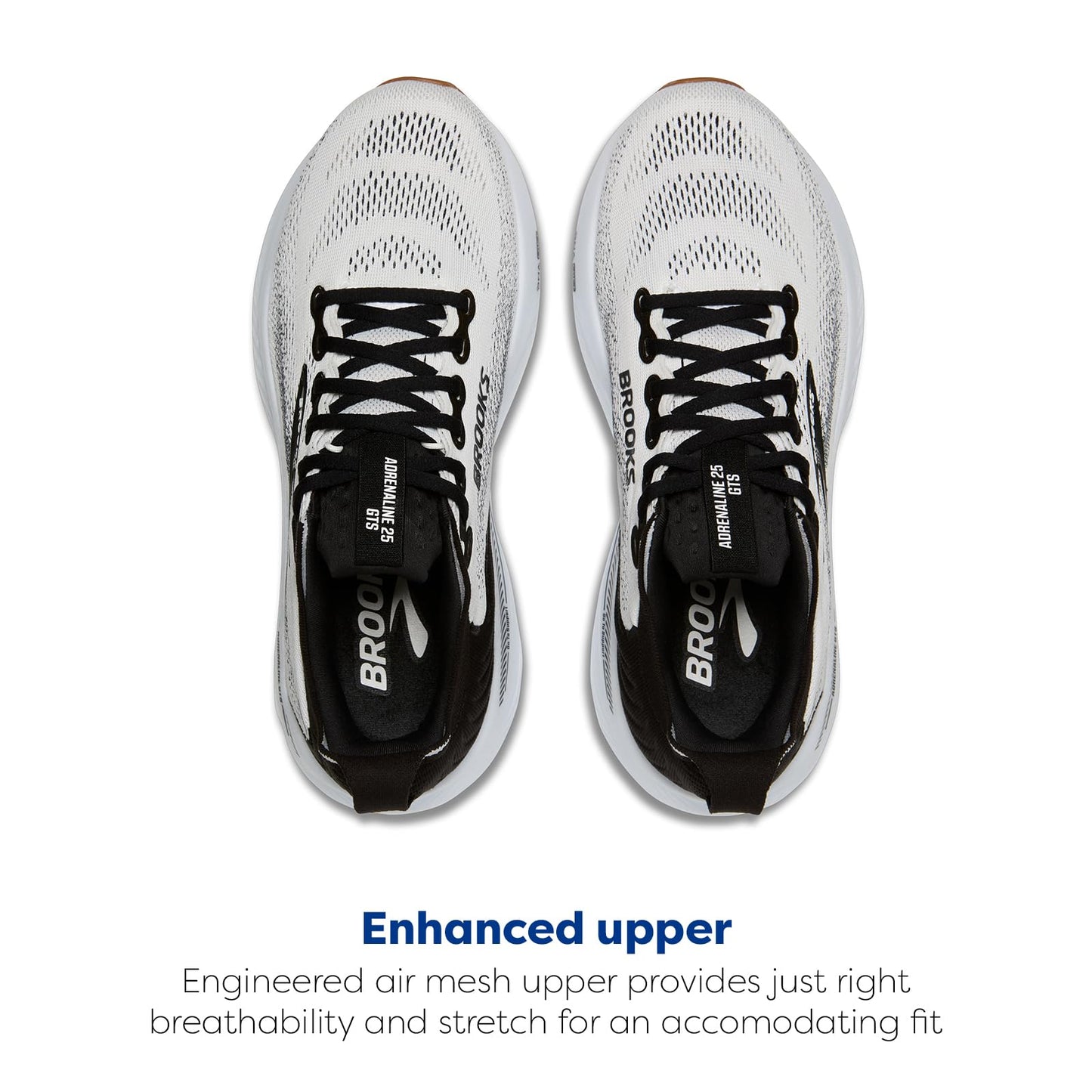 Brooks Women’s Adrenaline GTS 25 Supportive Running & Walking Shoe - White/Black/White - 9 Medium
