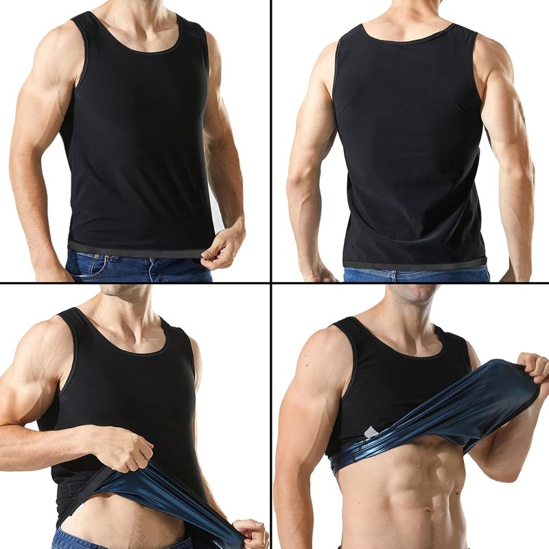 Men's Sauna Shirt - Short Sleeve Sweat Body Shaper Vest for Gym Workouts | Fitness Tank Top