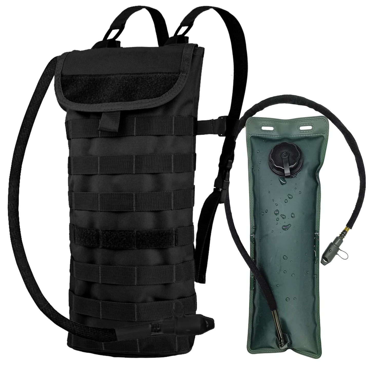 Hannibal Tactical 5L Hydration Pack, Water Backpack with 3L Water Bladder, MOLLE System for Outdoor Hiking, Biking, Running, Grey