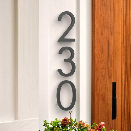 Modern House Numbers for Outside, 5 Inch Floating House Numbers, Metal Address Sign, Mailbox Number, with Nail Kit, Never Rust, Matte Black (Black, 7)