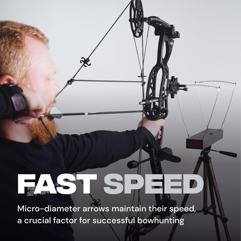 BALLISTA FRACTURA Hunting Micro Diameter Arrows for Compound and Recurve Archery Bow - Carbon 32", OD 6mm, Spine 300-6pcs