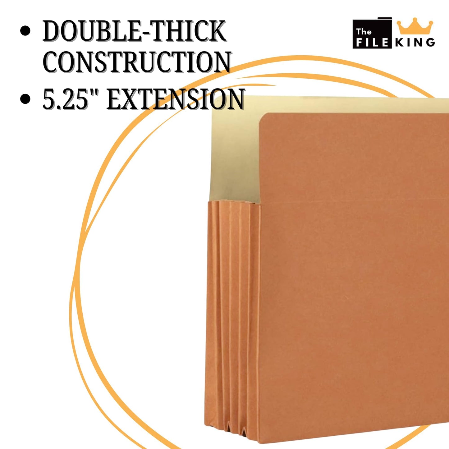 The File King Expanding Accordion File Folder – Legal Size | 5.25” Expansion, 10 Pack | Red Rope Expanding Pocket | Straight Cut Tab | Law, Accounting & Business Filing Organizer | Made in USA