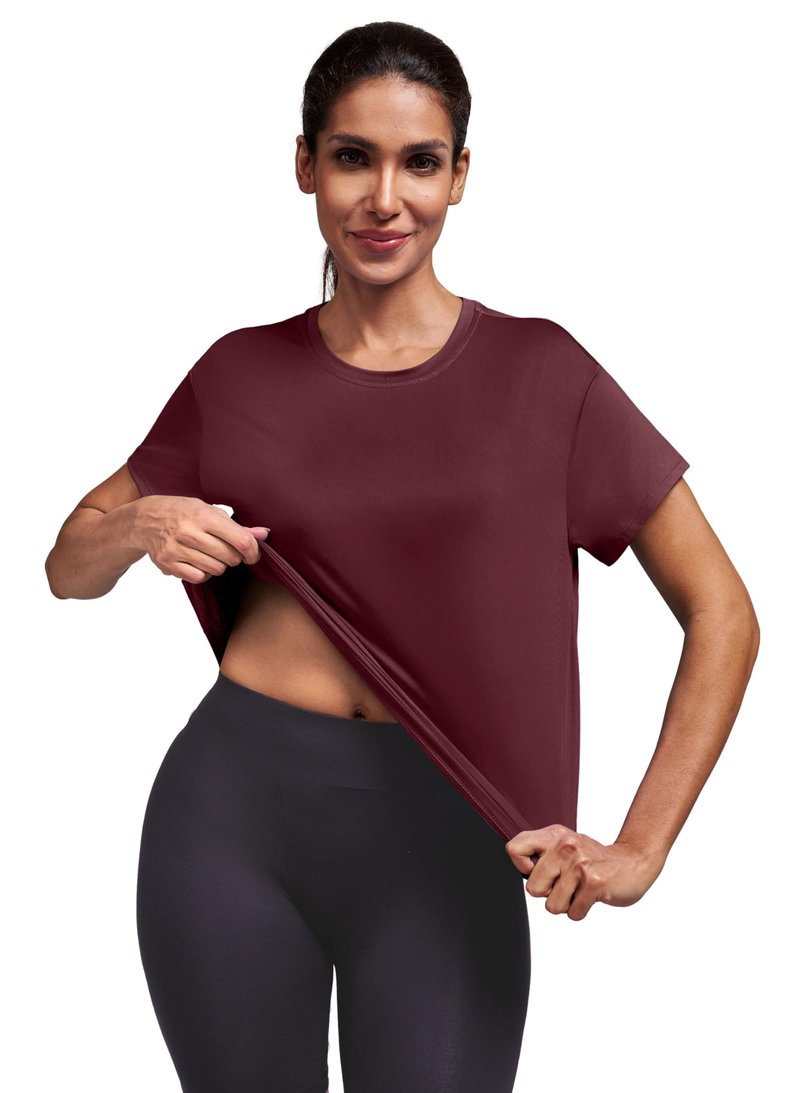 Alaroo Workout Tops for Women Short Sleeve T-Shirts Loose Fit Shirts Fitness Clothing Pilates Summer Tops 2026 Lightweight Red M