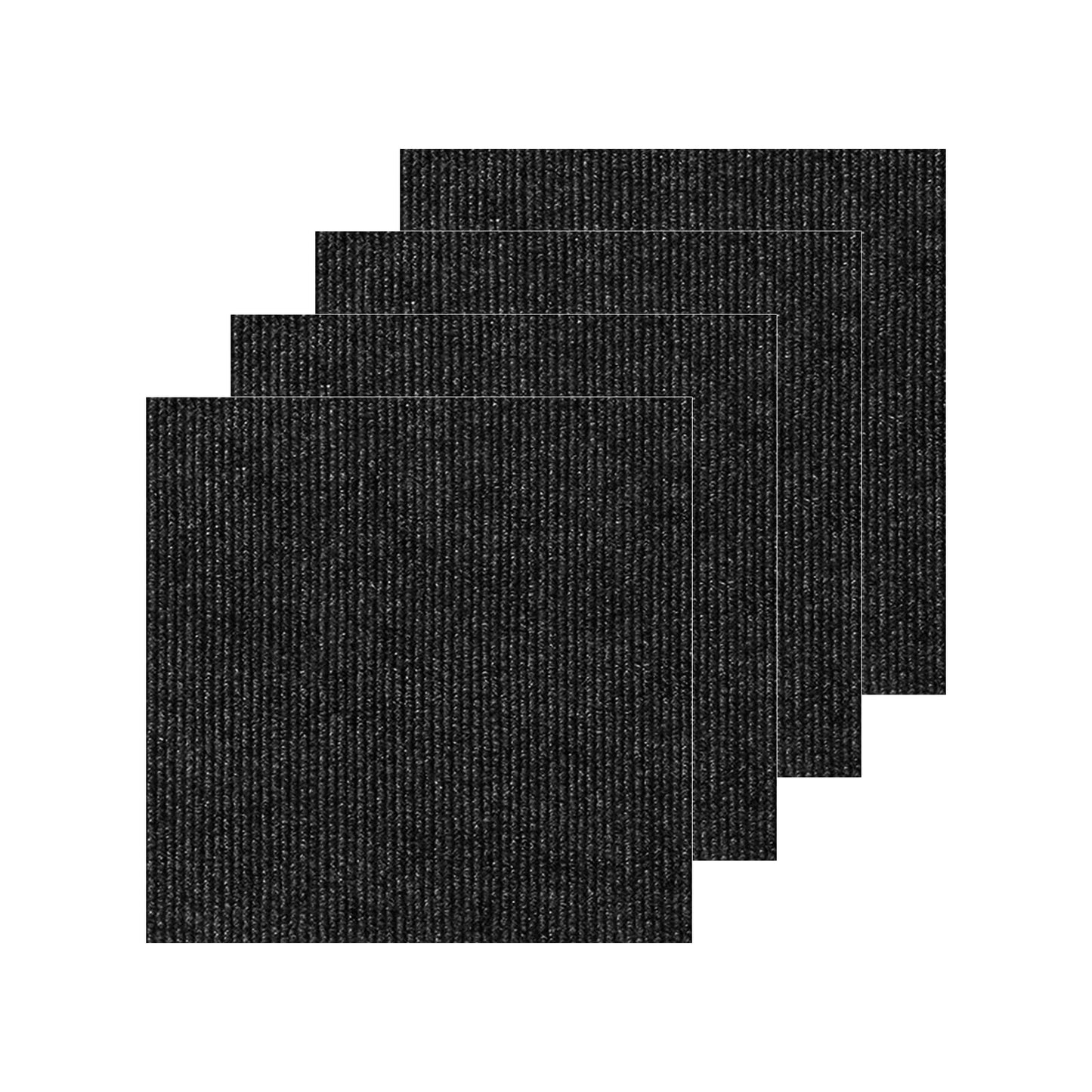 VeloflowXG 24" x 24"Peel and Stick Carpet Squares, Self Adhesive Non-Slip Carpet Tiles, Peel and Stick Soft Padded for Kitchen Bedrooms Indoor Outdoor(10 Tiles/40 sq ft) (10, Black)
