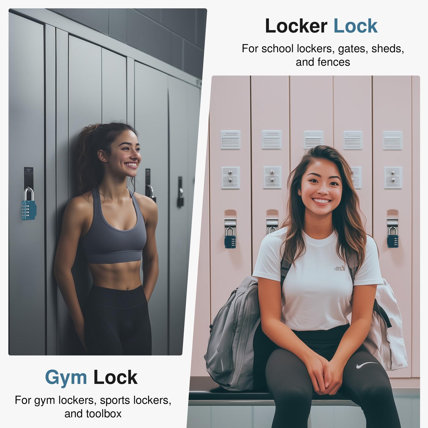 Puroma Combination Lock 4 Digit Waterproof Locker Locks Secure Outdoor Padlock for Gym Lockers, Toolboxes, Gates, Fences, Storage, Sports Locker (Peacock Blue)