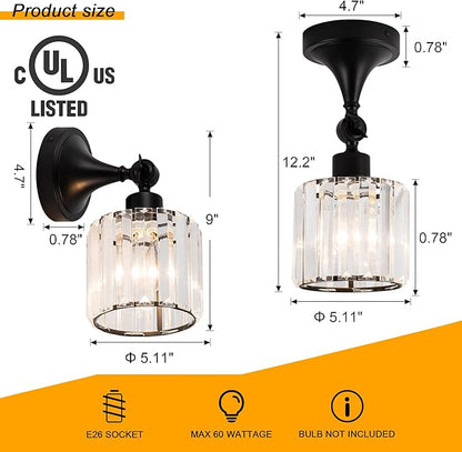 Flush Mount Ceiling Light Fixture Modern Black Entryway Light fixtures Farmhouse Lighting for Porch Hallway Kitchen Bedroom