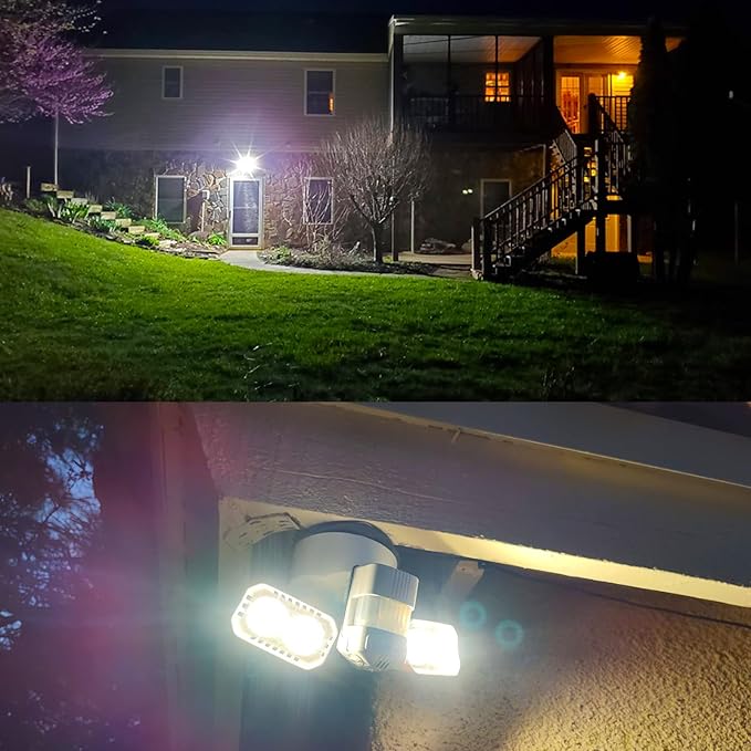 SANSI 28W 3500LM Motion Sensor Outdoor Lights, Outdoor Motion Sensor Light Security Lights Detector with 4 Mode 350W Equiv 5000K, IP65 Waterproof for Soffit, Garage, Yard (Black) Hardwired