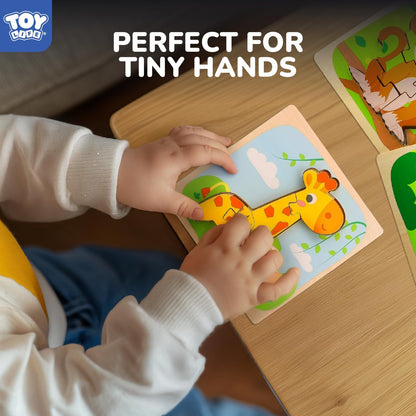 TOY Life Wooden Puzzles for Toddlers 2-4, Toddler Montessori Toys for 1 2 3 Year Old Boys Girls, Animals Wood Jigsaw Puzzles, Educational Learning Toy Kids Puzzle, Best Gifts for Baby Age 1-3 2-4