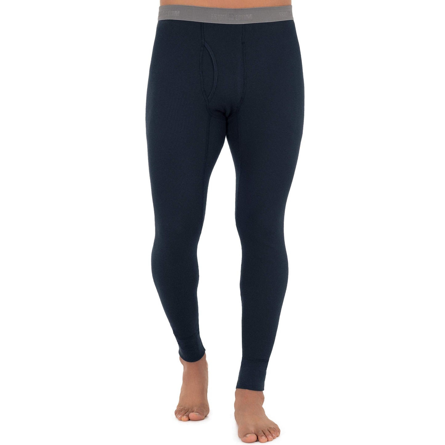 Fruit of The Loom Men's Recycled Waffle Thermal Underwear Bottom, Navy, 5X-Large