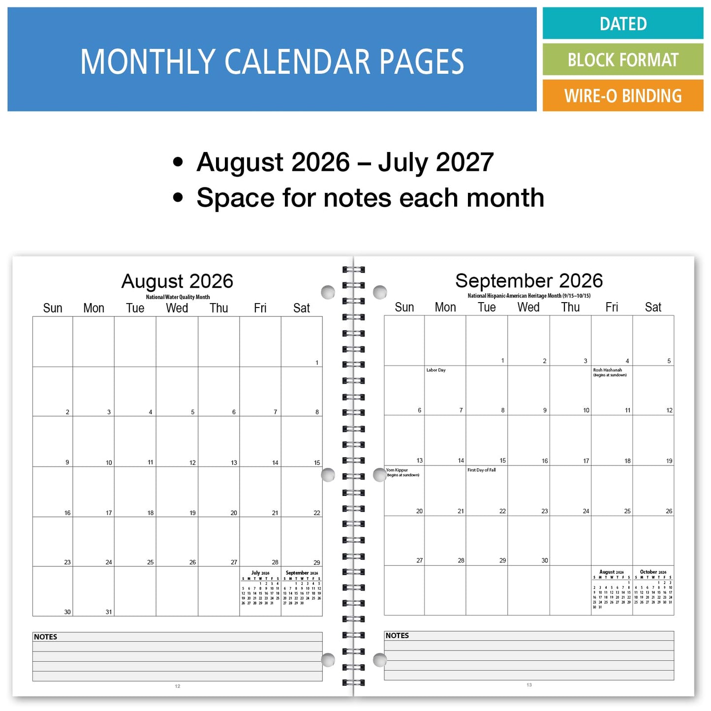 Elan Publishing Company Dated Student Planner: for Middle or High School August - July Dated for 2026-2027 Academic Year (Blue)