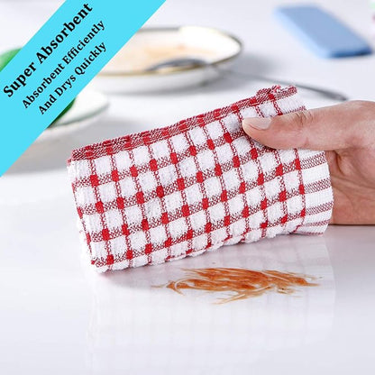 Kitchen Towels and Dishcloths Set, 16 x 25 12 12, Set of Bulk Cotton Dish