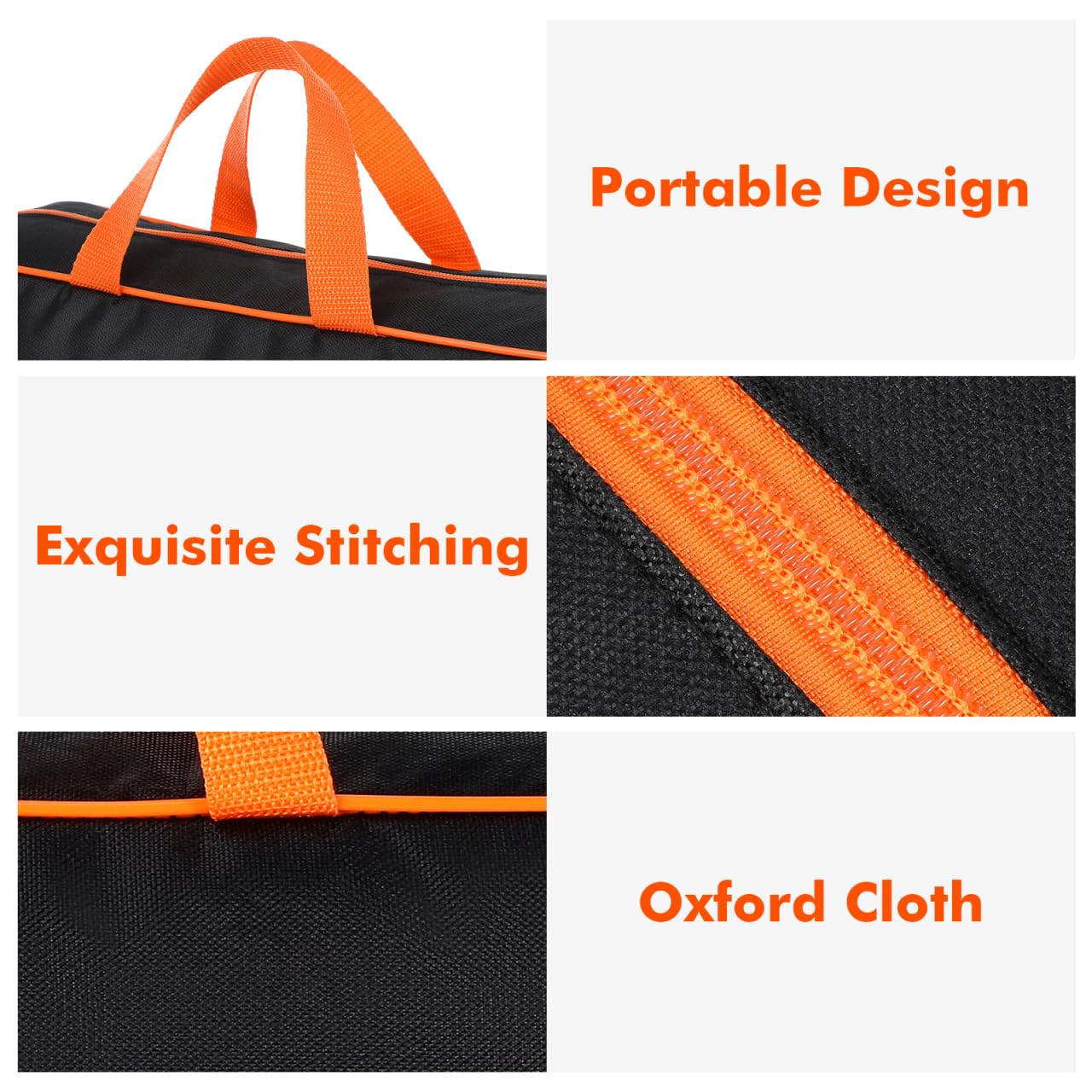Angoily Grill Tool Storage Bag, 15 Inch Portable Oxford Cloth Carry Tote for BBQ Grilling Accessories, Outdoor Cooking Camping Picnic Utensil Organizer with Zipper