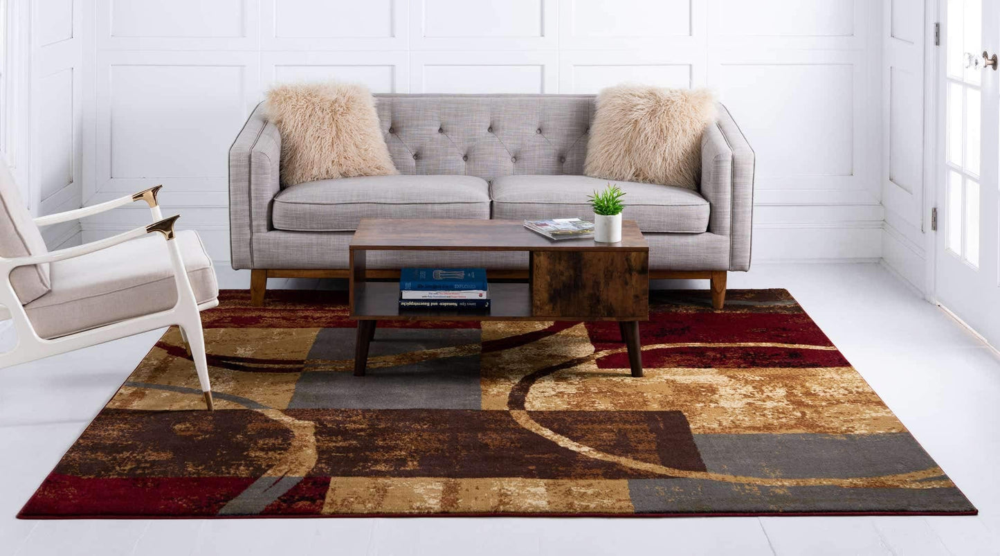 Unique Loom Barista Collection Area Rug - Kouillou (4' 1" Square, Multi/ Brown)