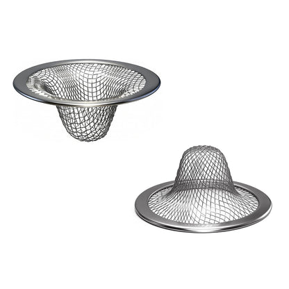 Huntonry 2.215" Top Diameter, 1.0" Basket Small Bathroom Sink Strainer, Little Drain Mesh, Utility, Slop, Laundry, RV and Lavatory Sink Drain Strainer Hair Catcher. Stainless Steel.